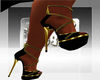 BLACK/ GOLD HEELS.DRES