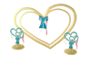 Gold & Teal Heart Arch