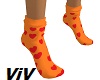 heart socks ( orange)