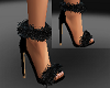 (K) Black Furry Heels