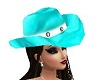 Aqua/Wht Cowgirl Hat
