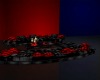 Black,Red Pillow Sofa 