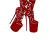 Lace Boots Red