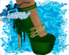 Green/Gold Spike Heel