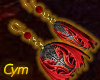 Cym Red Dragon Earrings