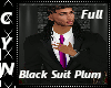 Full Black Suit Plum Tie