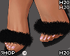 Black Fur Heels