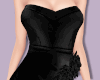 Black Satin Roses Gown
