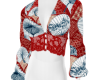 (PR) Red Kimono Blouse