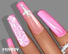 ! Pink Nails & Rings