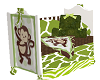 Jungle Green Monkey Crib