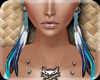 ! feather blue earrings