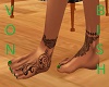 Tattoo feet w Green Nail