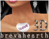 3D i love necklace
