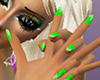 small hands Green nails
