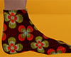 Retro Flowers Socks 8 M