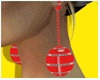 Red ball earrings