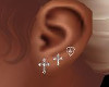 Cross & Heart Earings
