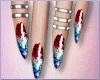 Red, White, Blue Nails
