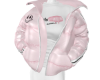 pink puffer jacket~h