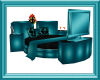 Round Bed with TV Teal