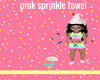 pink confetti towel