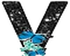 Black glitter Letter V