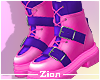 Buckle Tomb Boots Pink