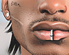 Lip piercing asteri