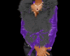 fur vest black purple