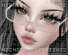 ⍨ anime glasses white