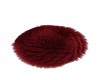 Oval Red Fur Rug