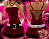 |S| Red plaid goth dress