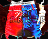 pants blue red