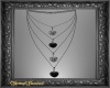 Blk Siver Heart Necklace