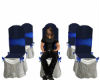 blue wedding chairs row
