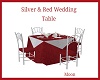 Silver & Red W Table