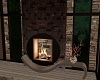 Wood & Leather Fireplace