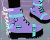 Purple & Aqua Goth Boots