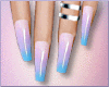 Blue Tip Gradient Nails