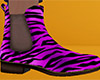 Pink Tiger Stripe Chelsea Boots (M)