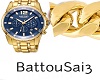 Blue Watch Bracelet Gold