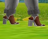 Gray Denim Heels