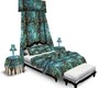 brown.blue canopy bed