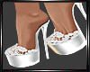 E* White Lace Heels