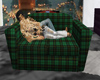 green plaid nap couch