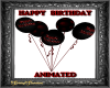 Red & Blk Bday Balloons