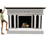 Black Silver Fireplace