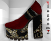 Red Black Plat Shoes