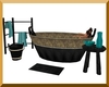 Black Gold Teal Bath Set